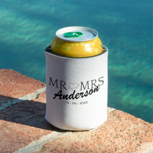 Aangepaste Mr en Mrs Bruiloft Familie cadeau Blikjeskoeler (Insitu Zwembad)