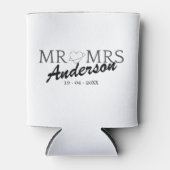 Aangepaste Mr en Mrs Bruiloft Familie cadeau Blikjeskoeler (Voorkant)