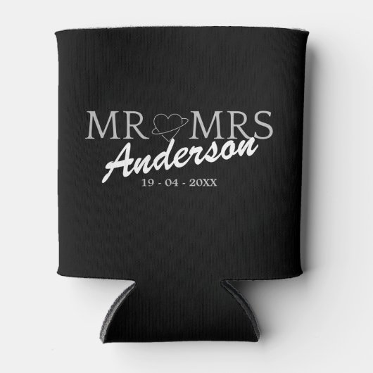 Aangepaste Mr en Mrs Bruiloft Familie cadeau Blikjeskoeler (Voorkant)