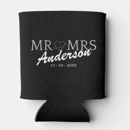 Aangepaste Mr en Mrs Bruiloft Familie cadeau Blikjeskoeler (Achterkant)