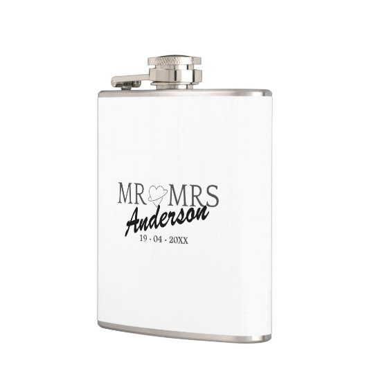 Aangepaste Mr en Mrs Bruiloft Familie cadeau Heupfles (Links)