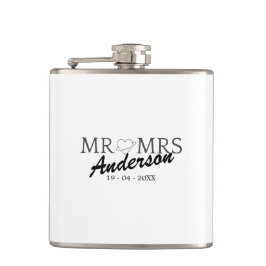 Aangepaste Mr en Mrs Bruiloft Familie cadeau Heupfles