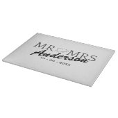 Aangepaste Mr en Mrs Bruiloft Familie cadeau Snijplank (Hoek)