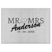 Aangepaste Mr en Mrs Bruiloft Familie cadeau Snijplank (Voorkant)