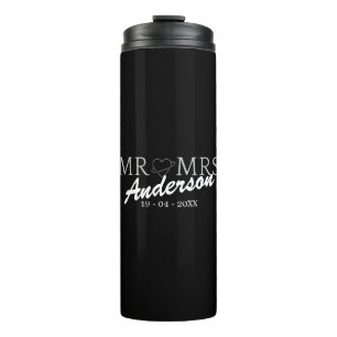Aangepaste Mr en Mrs Bruiloft Familie cadeau Thermosbeker