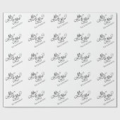 Aangepaste Mr en Mrs Cadeaupapier (Vlak)