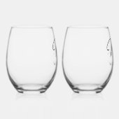 Aangepaste Mr en Mrs Est. Moderne Elegante Pas get Wijnglas Zonder Voet (Rechts)