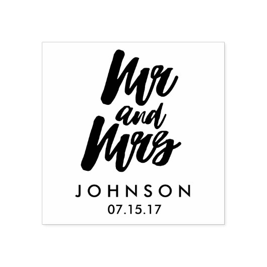 Aangepaste Mr en Mrs Rubber Stamp Rubberstempel (Afrduk)