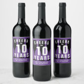 Aangepaste Mr & Mrs 10th trouwdag elegant Wijn Etiket (Flessen)