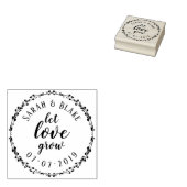 Aangepaste Mr & Mrs Delicate krans Laat liefde gro Rubberstempel (Gestempeld)