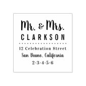 Aangepaste Mr & Mrs Familienaam Modern Retouradres Rubberstempel (Afrduk)