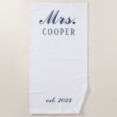 Aangepaste Mr&Mrs Honeymoon Gift Passen getrouwd G Strandlaken (Voorkant)