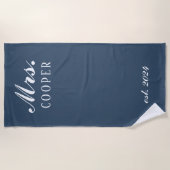 Aangepaste Mr&Mrs Honeymoon Gift Passen getrouwd G Strandlaken (Voorkant)