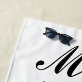 Aangepaste Mr&Mrs Honeymoon Gift Passen getrouwd Strandlaken (In situ)