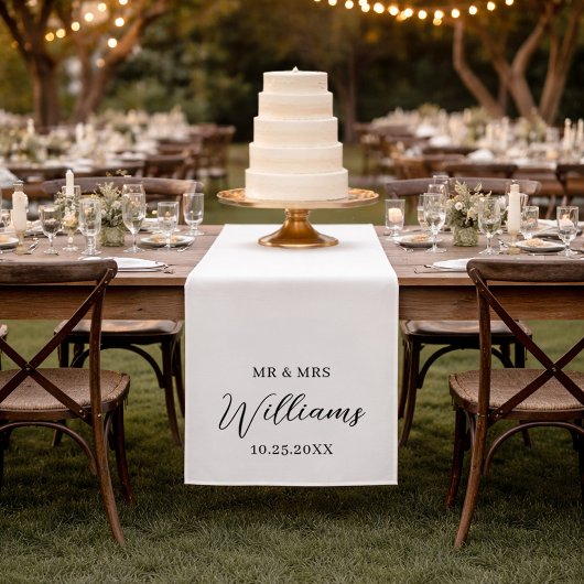 Aangepaste Mr & Mrs Huwelijks Tafel Runner Lange Tafelloper