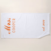 Aangepaste Mr&Mrs Huwelijksreis Gift Passen getrou Strandlaken (Voorkant)