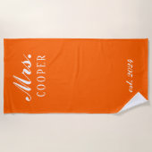 Aangepaste Mr&Mrs Huwelijksreis Gift Passen getrou Strandlaken (Voorkant)