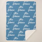Aangepaste Mr & Mrs Koppel Blauwe Deken voor Jongg (Voorkant)