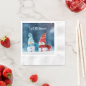 Aangepaste Mr & Mrs Snowman papieren servetten (Insitu)