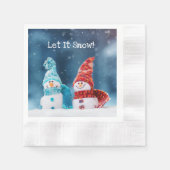 Aangepaste Mr & Mrs Snowman papieren servetten (Voorkant)