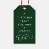 Aangepaste Mrs Claus Kersttraktatie Betoverend Gro Cadeaulabel (Voorkant)