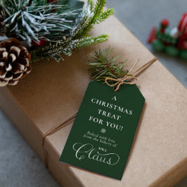 Aangepaste Mrs Claus Kersttraktatie Betoverend Gro Cadeaulabel