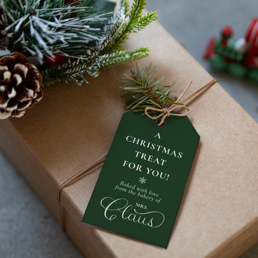 Aangepaste Mrs Claus Kersttraktatie Betoverend Gro Cadeaulabel