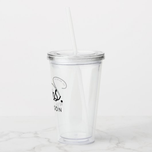 Aangepaste Mrs Est. Modern Elegant Script Pas getr Acryl Drinkbeker (Links)