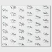 Aangepaste Mrs Est. Modern Elegant Script Pas getr Cadeaupapier (Vlak)