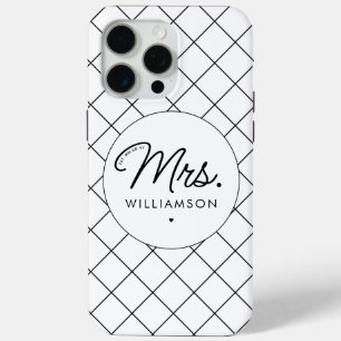 Aangepaste Mrs Est. Modern Elegant Script Pas getr iPhone 15 Pro Max Hoesje