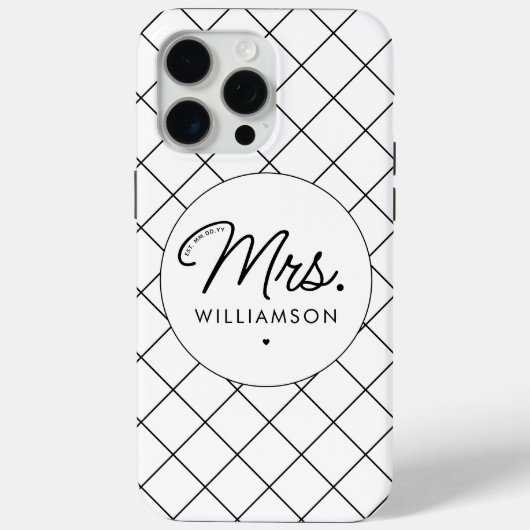 Aangepaste Mrs Est. Modern Elegant Script Pas getr Case-Mate iPhone Case (Achterkant)