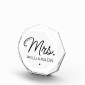 Aangepaste Mrs Est. Modern Elegant Script Pas getr Fotoblokken (Rechts)