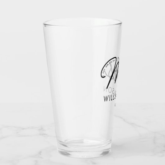 Aangepaste Mrs Est. Modern Elegant Script Pas getr Glas (Rechts)