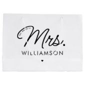 Aangepaste Mrs Est. Modern Elegant Script Pas getr Groot Cadeauzakje (Achterkant)