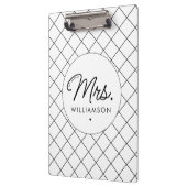 Aangepaste Mrs Est. Modern Elegant Script Pas getr Klembord (Links)