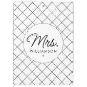 Aangepaste Mrs Est. Modern Elegant Script Pas getr Klembord (Achterkant)