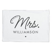 Aangepaste Mrs Est. Modern Elegant Script Pas getr Kussensloop (Achterkant)