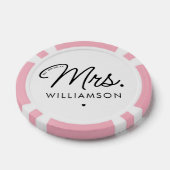 Aangepaste Mrs Est. Modern Elegant Script Pas getr Poker Chips (Enkel)