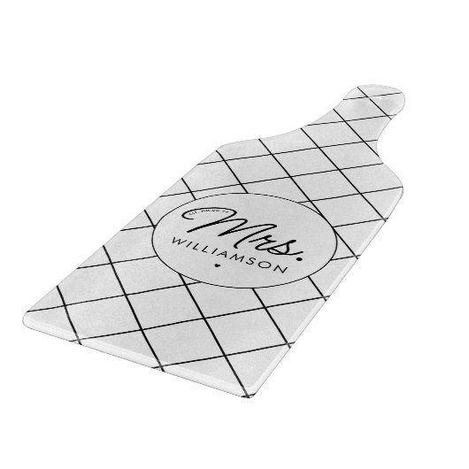 Aangepaste Mrs Est. Modern Elegant Script Pas getr Snijplank (Hoek)