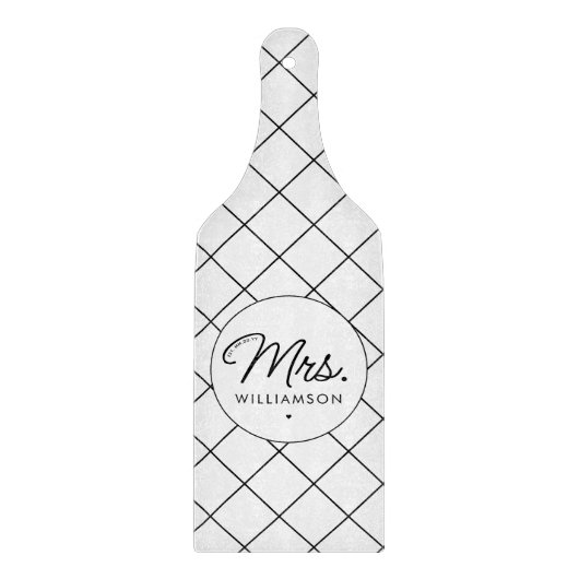 Aangepaste Mrs Est. Modern Elegant Script Pas getr Snijplank (Voorkant)