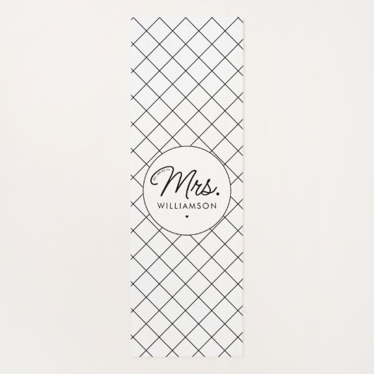 Aangepaste Mrs Est. Modern Elegant Script Pas getr Yogamat (Achterkant)