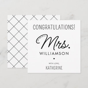 Aangepaste Mrs Est. Moderne Pas getrouwd Gefelicit Kaart