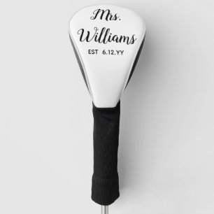 Aangepaste Mrs. Est Uw Datum Cadeau voor Bride-dri Golfheadcover