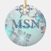 Aangepaste MSN-Afstuderen naam blauw Keramisch Ornament (Voorkant)