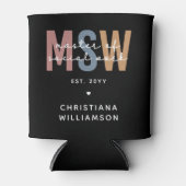 Aangepaste MSW Master of Social Work Retro Afstude Blikjeskoeler (Voorkant)