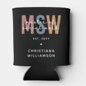 Aangepaste MSW Master of Social Work Retro Afstude Blikjeskoeler (Achterkant)