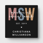 Aangepaste MSW Master of Social Work Retro Afstude Fotoplaat (Voorkant)