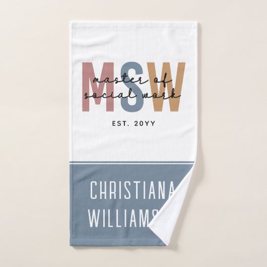 Aangepaste MSW Master of Social Work Retro Afstude Handdoek (Handdoek)