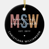 Aangepaste MSW Master of Social Work Retro Afstude Keramisch Ornament (Voorkant)