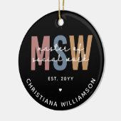 Aangepaste MSW Master of Social Work Retro Afstude Keramisch Ornament (Links)